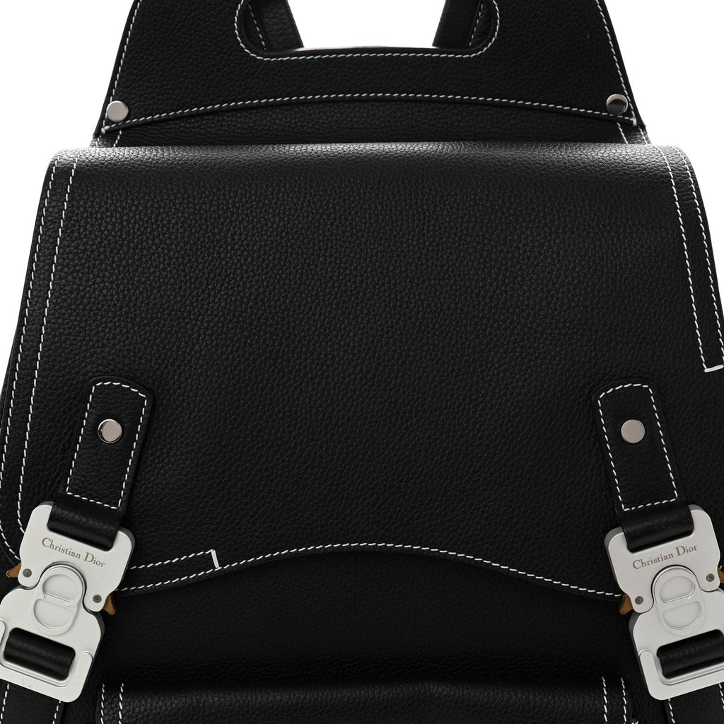 Christian Dior Grained Calfskin Maxi Gallop Backpack Black