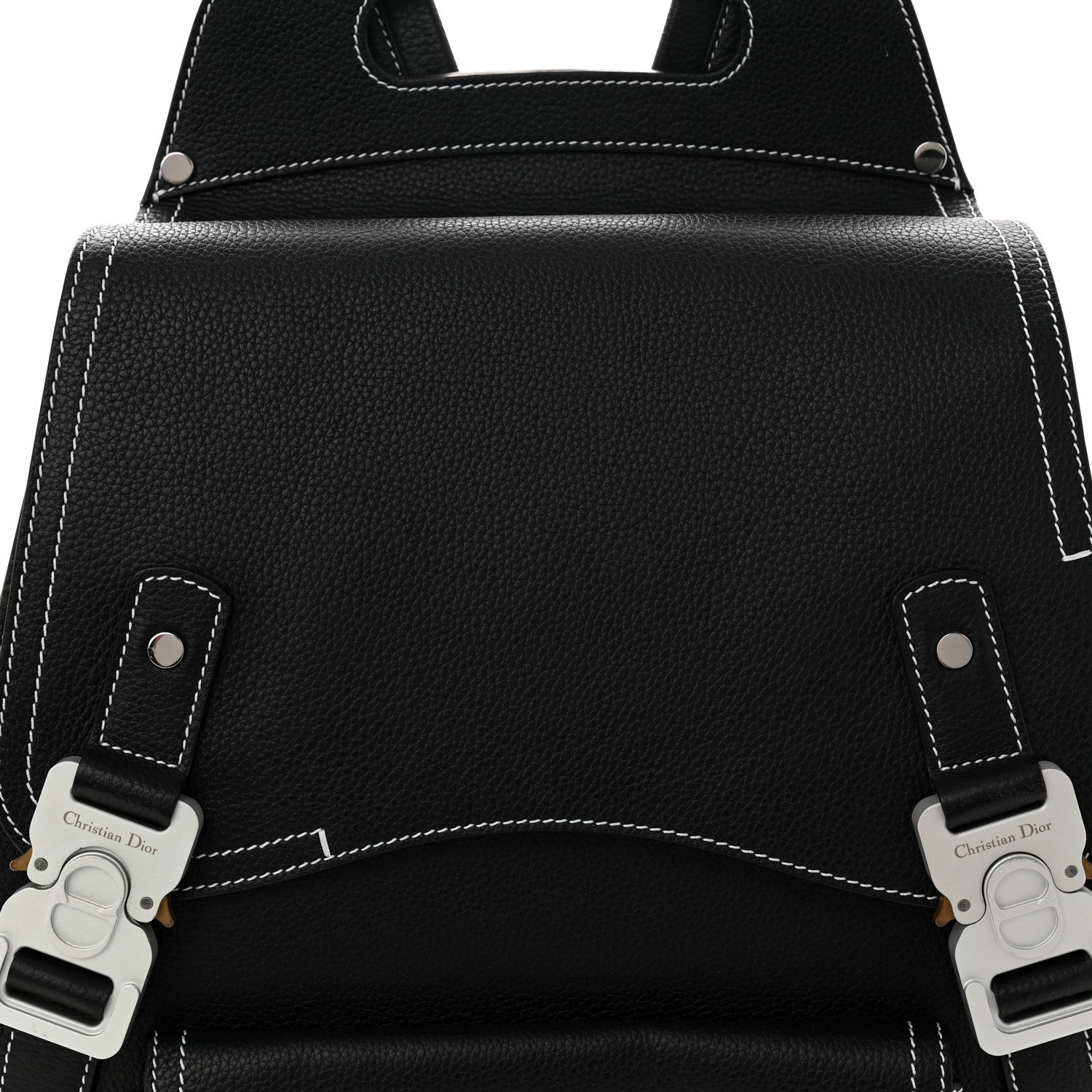 Christian Dior Grained Calfskin Maxi Gallop Backpack Black