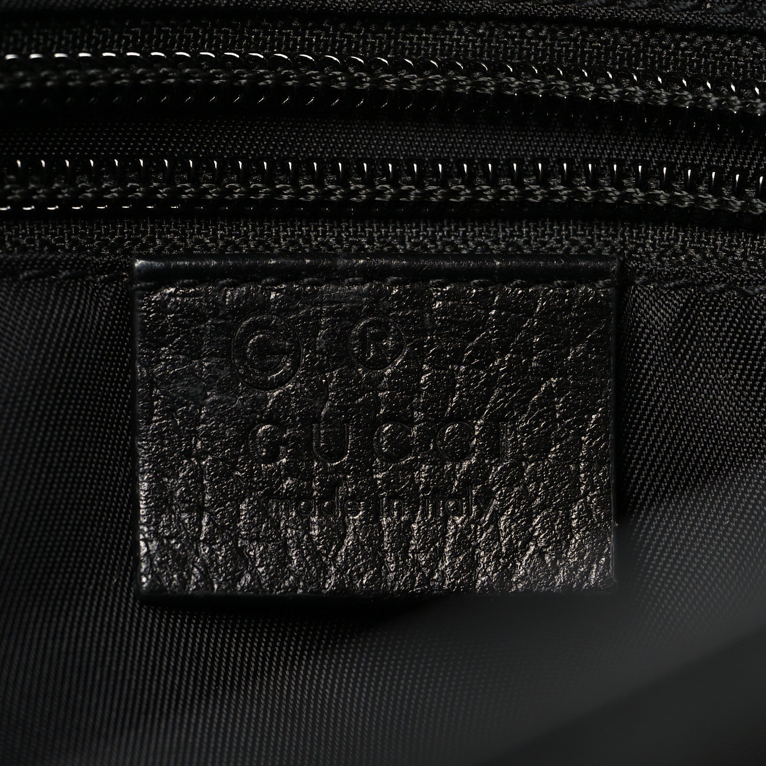 Gucci Nylon Monogram Double Buckle Flap Messenger Bag Black