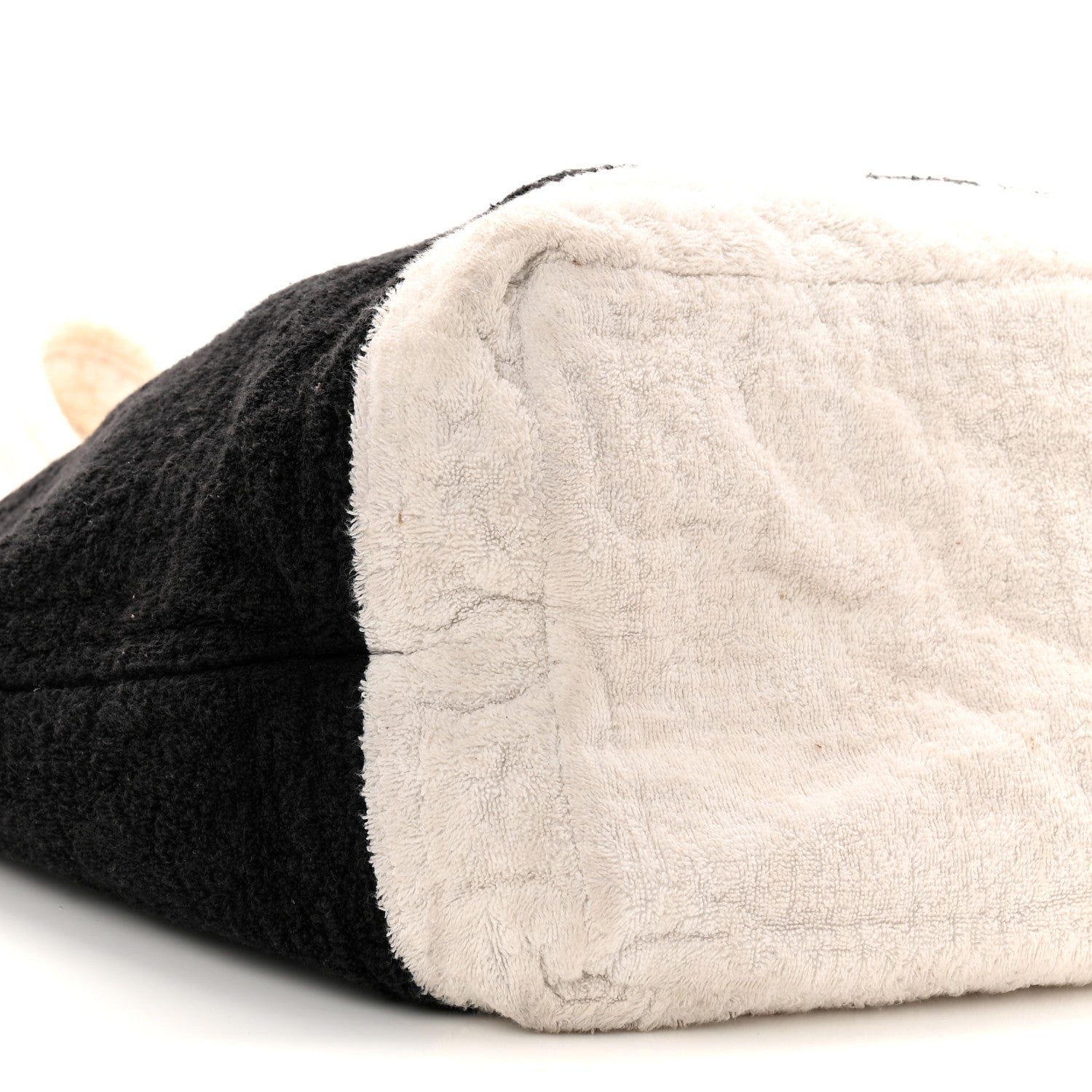 Chanel Terry Cotton CC Beach Tote Towel Set Black White