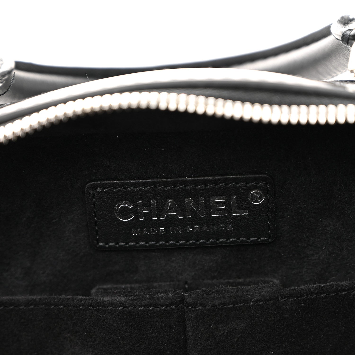Chanel Patent Quilted Travel Kit Vanity Case Black
