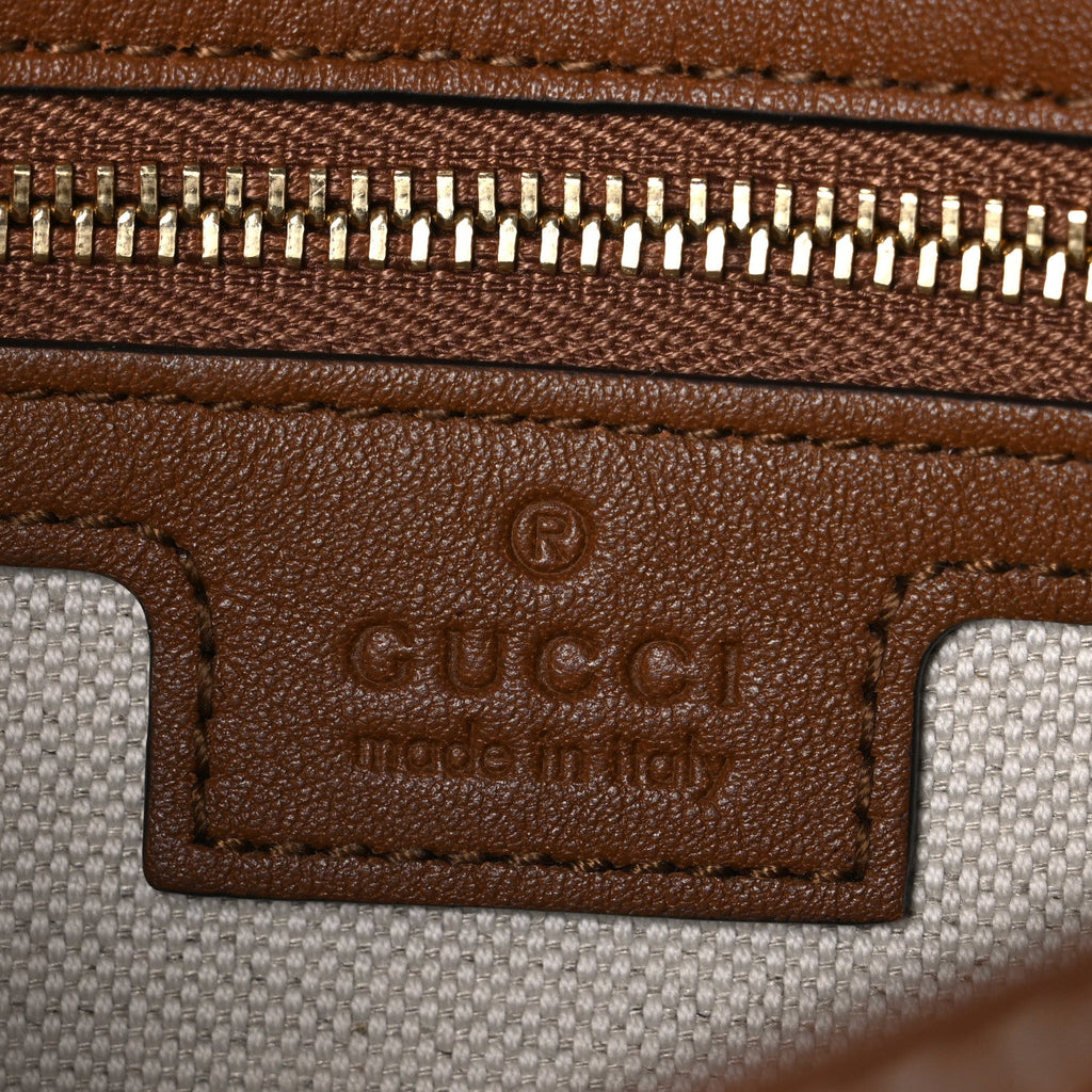 Gucci Roxy Calfskin Medium Blondie Top Handle Bag Brown