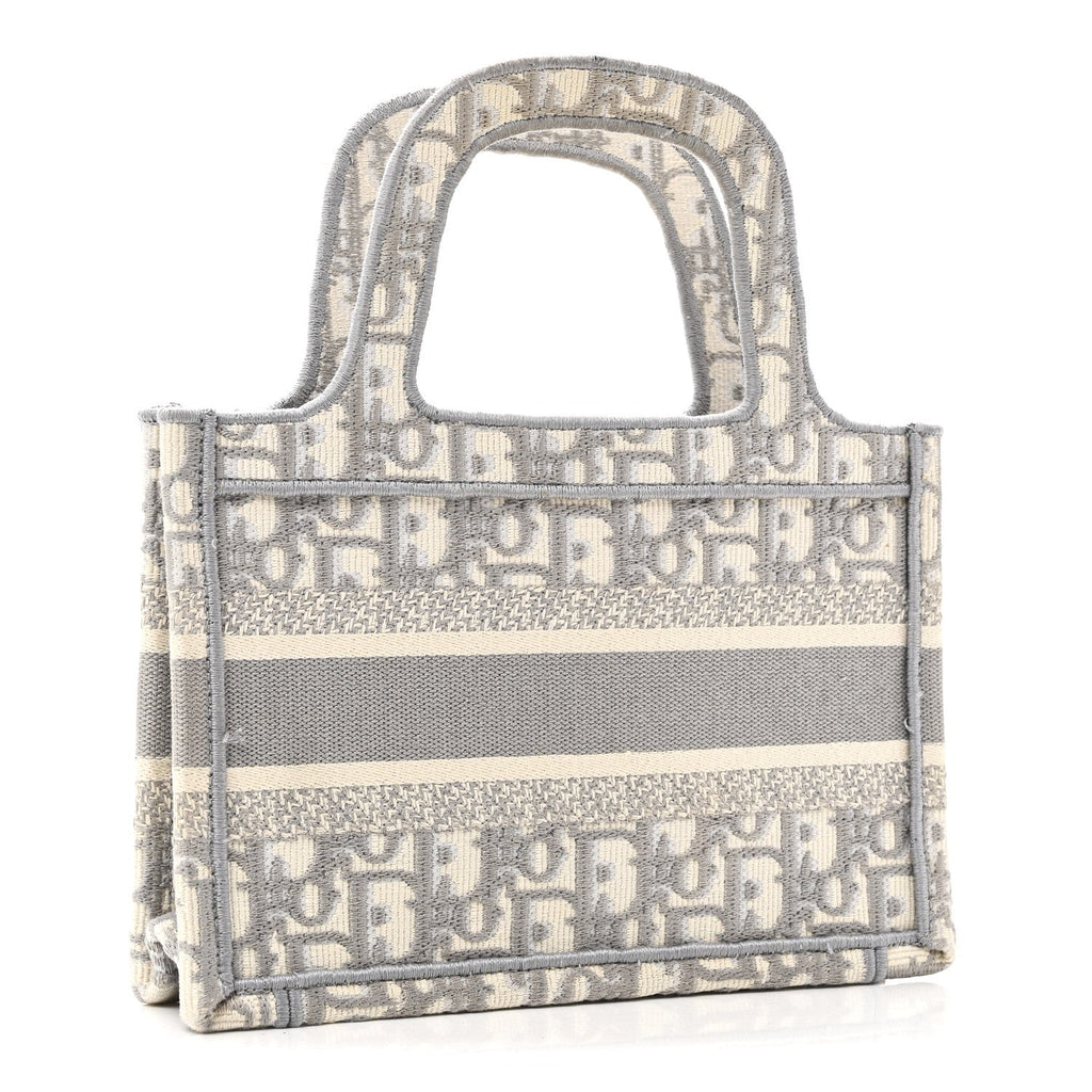 Christian Dior Oblique Mini Book Tote Grey Multicolor