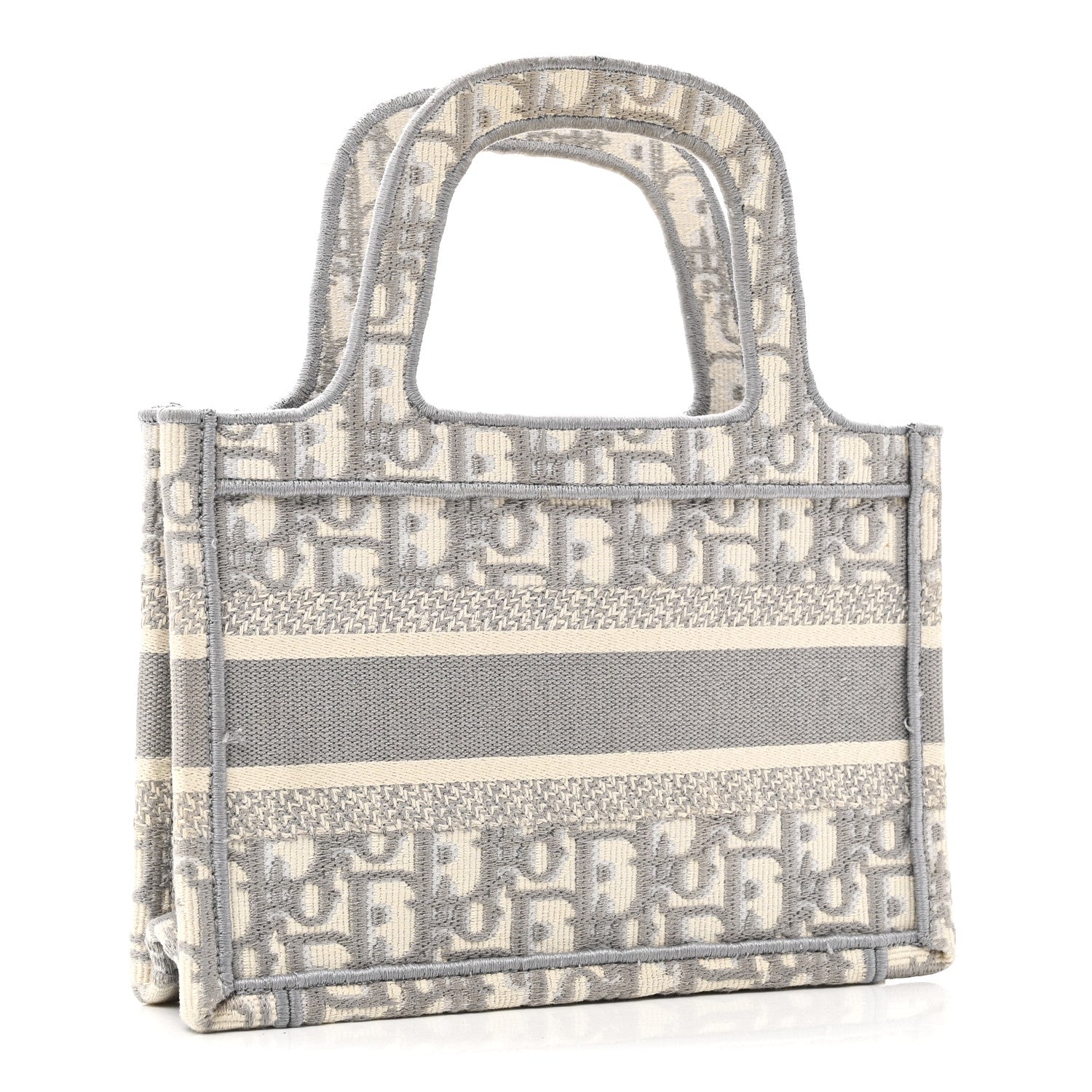 Christian Dior Oblique Mini Book Tote Grey Multicolor