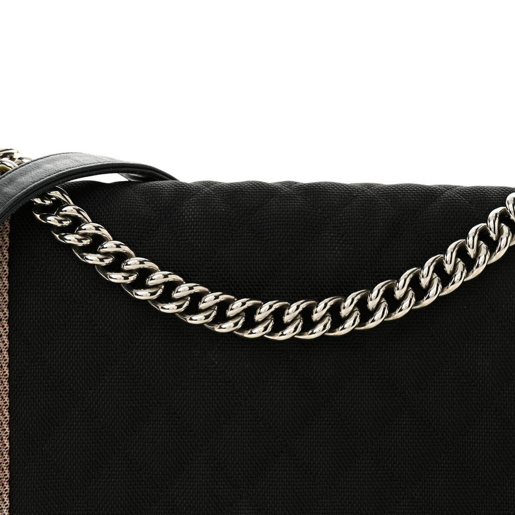Chanel Canvas Quilted New Medium Fluo Boy Flap Black Grey Yellow