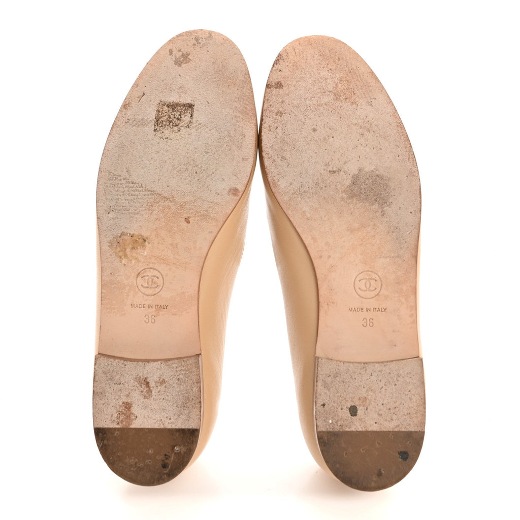 Lambskin Pearl CC Loafers 36 Beige