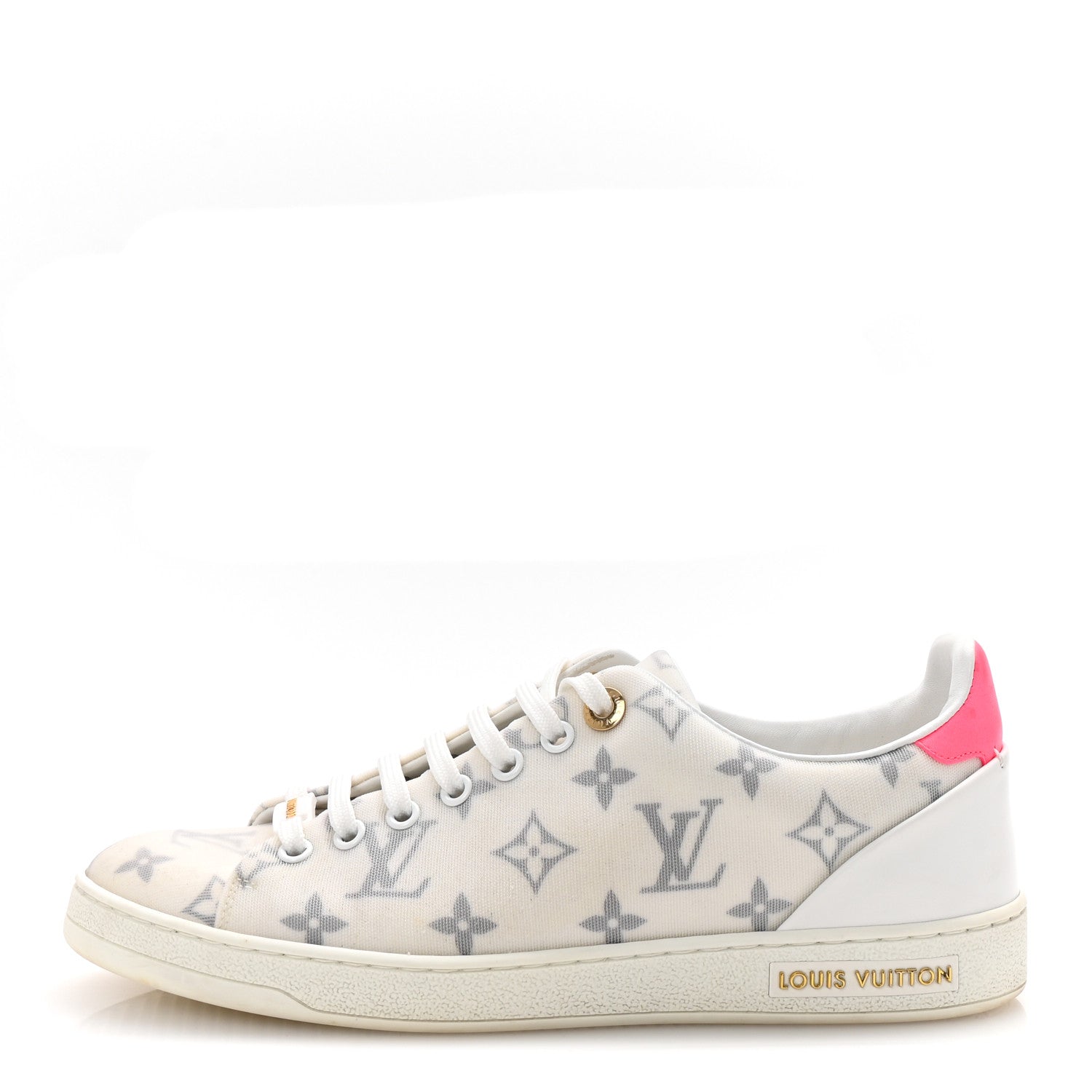Louis Vuitton Technical Fabric Calfskin Monogram Frontrow Sneakers 39 Pink