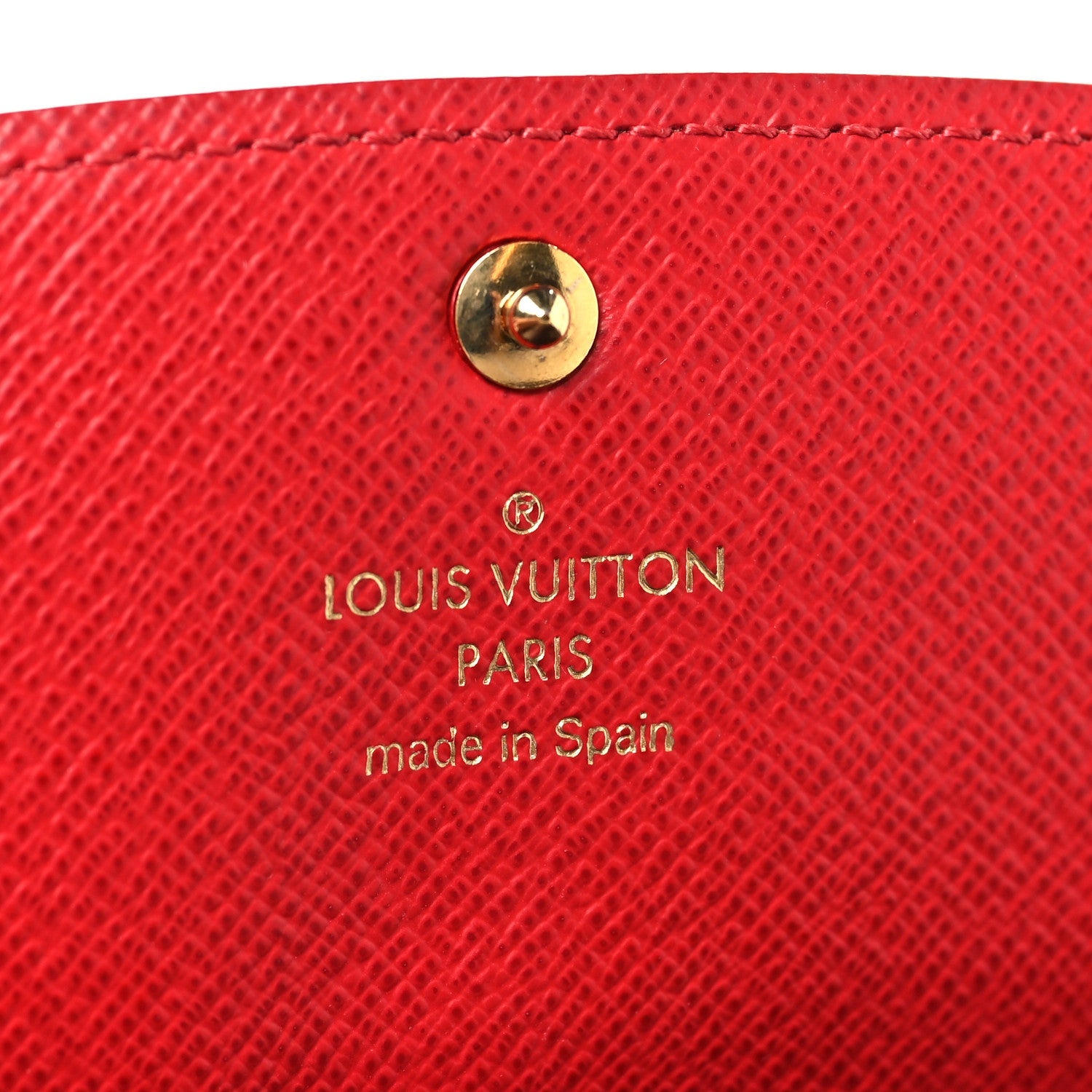 Louis Vuitton Damier Ebene Emilie Wallet Red