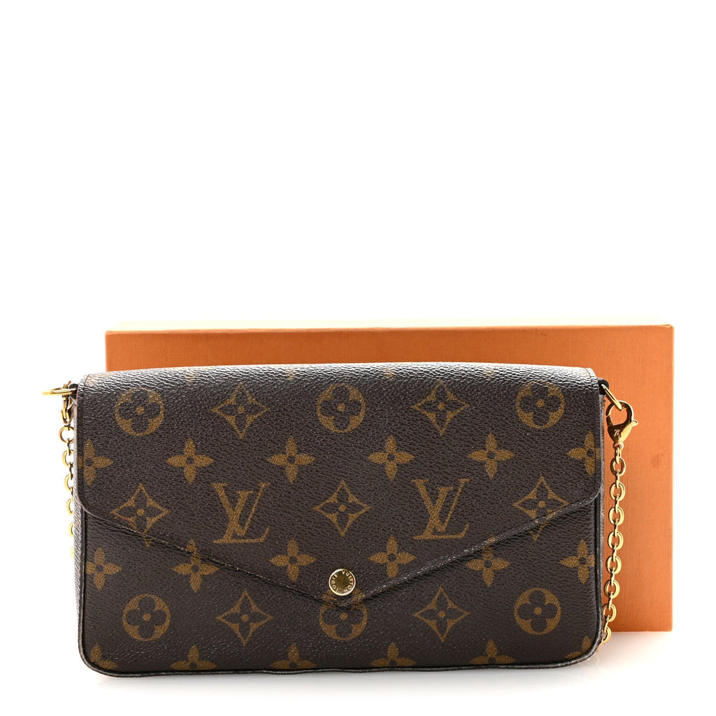 Louis Vuitton Monogram Pochette Felicie Chain Wallet Fuchsia