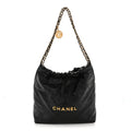 Chanel Shiny Calfskin Quilted Small Chanel 22 Black