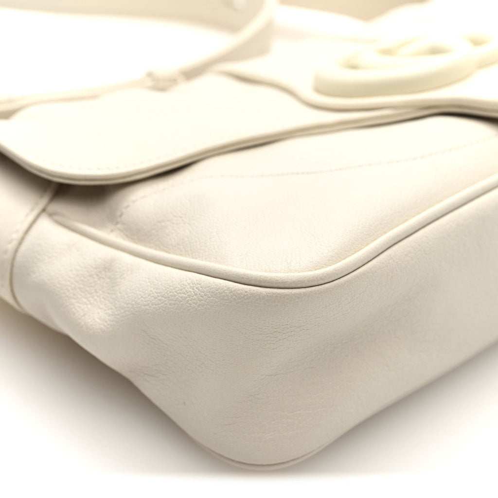 Gucci Goatskin Small GG Monochrome Aphrodite Shoulder Bag Mystic White