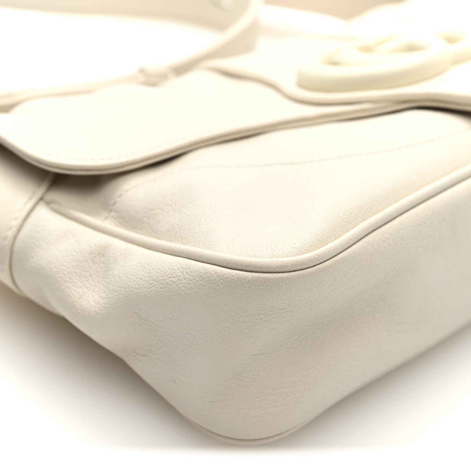 Gucci Goatskin Small GG Monochrome Aphrodite Shoulder Bag Mystic White
