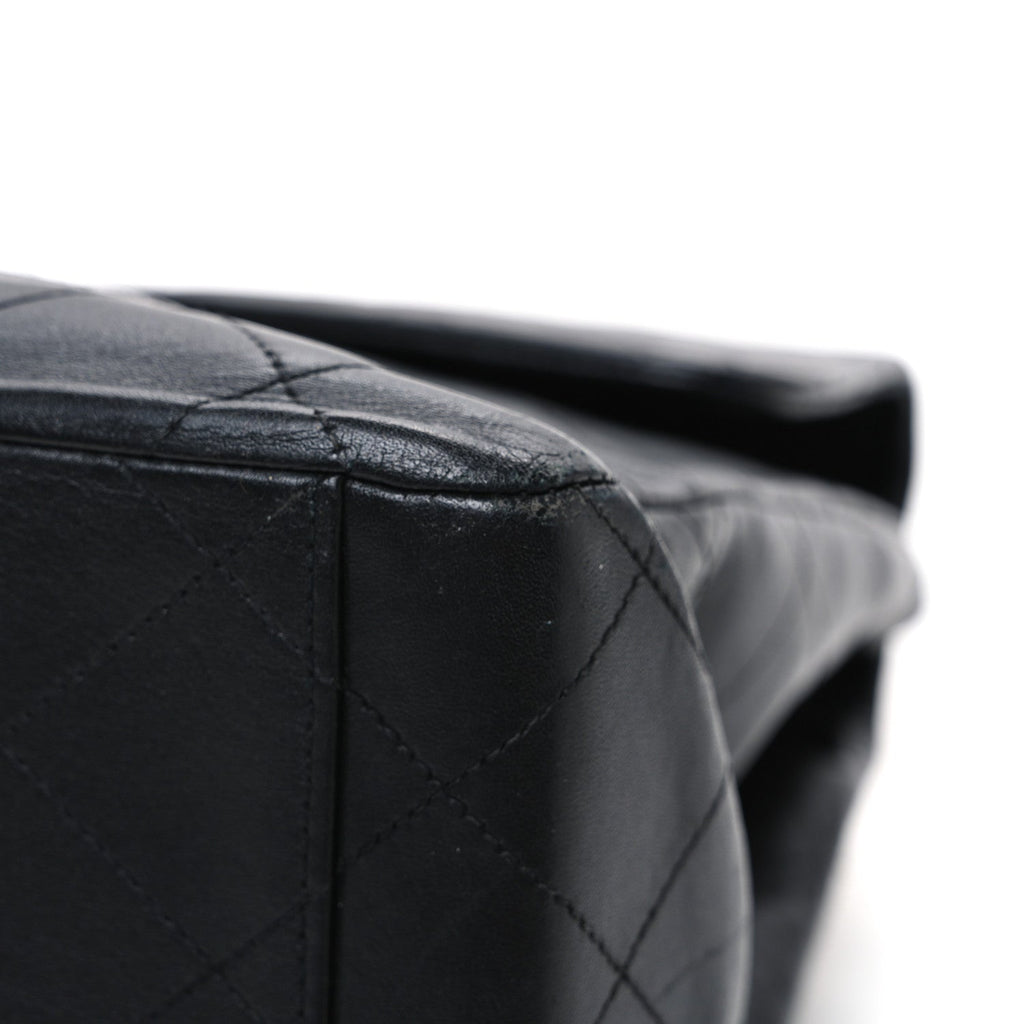 Chanel Lambskin Quilted XL Jumbo Single Flap Black