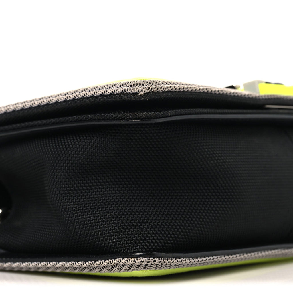 Chanel Canvas Quilted Medium Fluo Boy Flap Black Grey Yellow