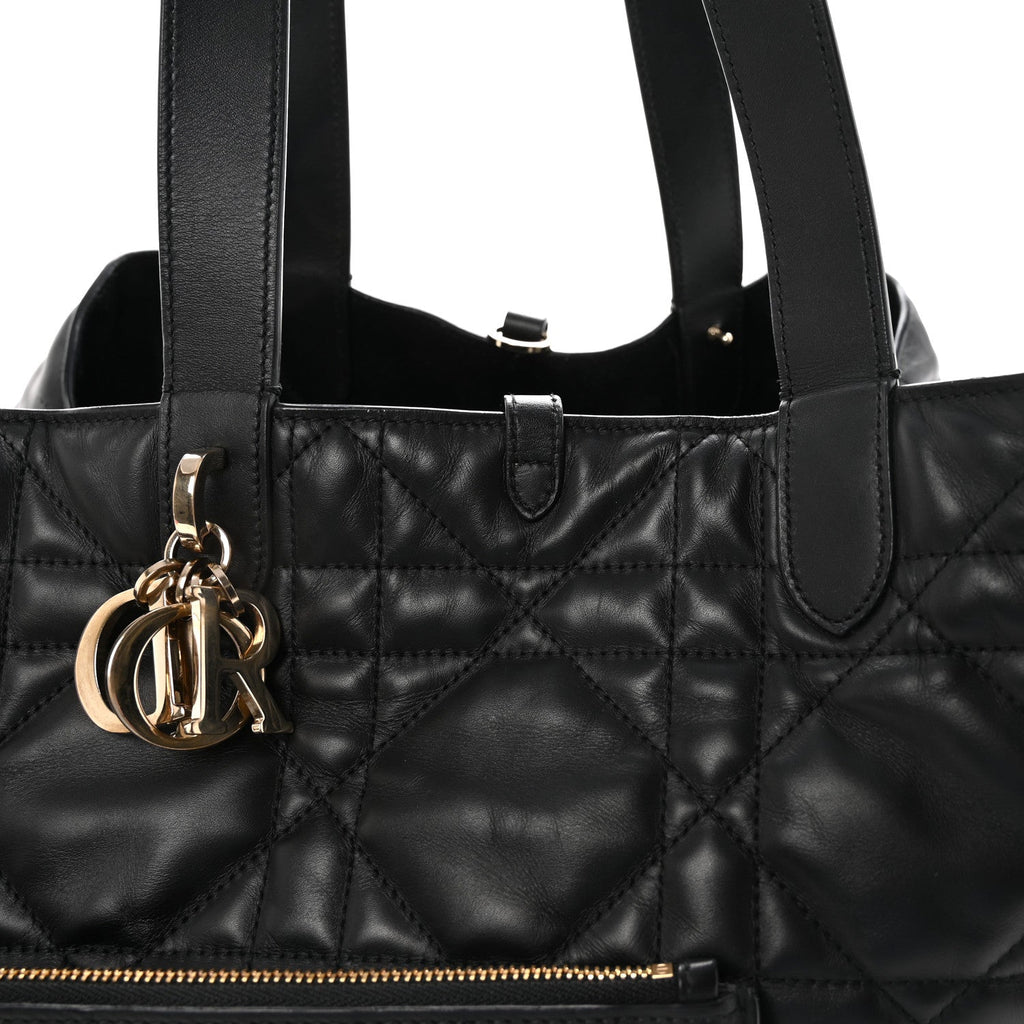 Christian Dior Calfskin Macrocannage Large Toujours Black