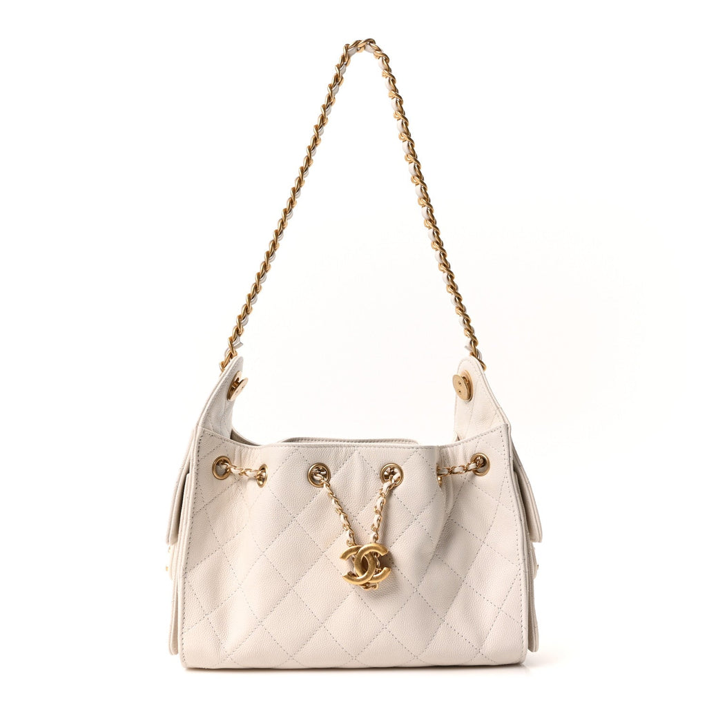 Chanel Caviar Quilted Mini Chanel 25 Handbag White