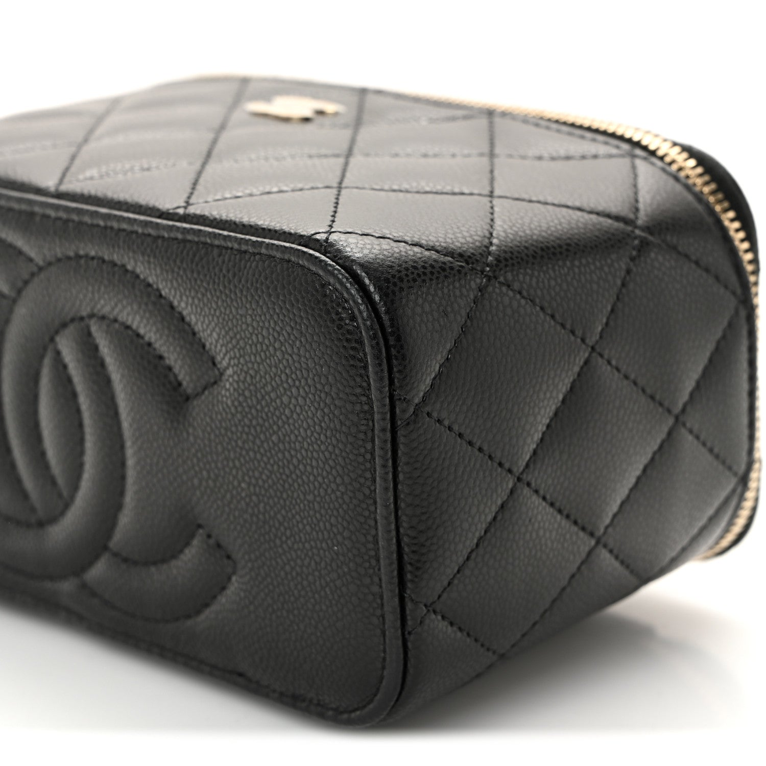 Chanel Caviar Quilted Small Vanity Case With Chain Black
