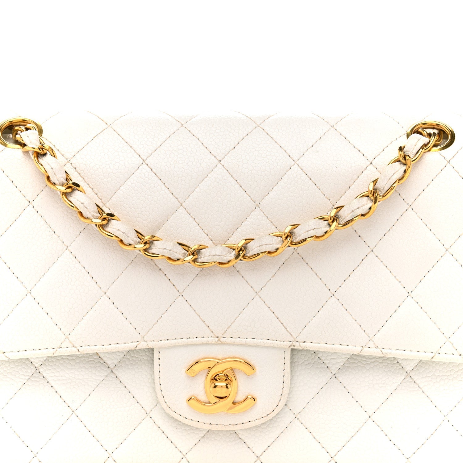 Chanel Caviar Quilted Medium Double Flap White