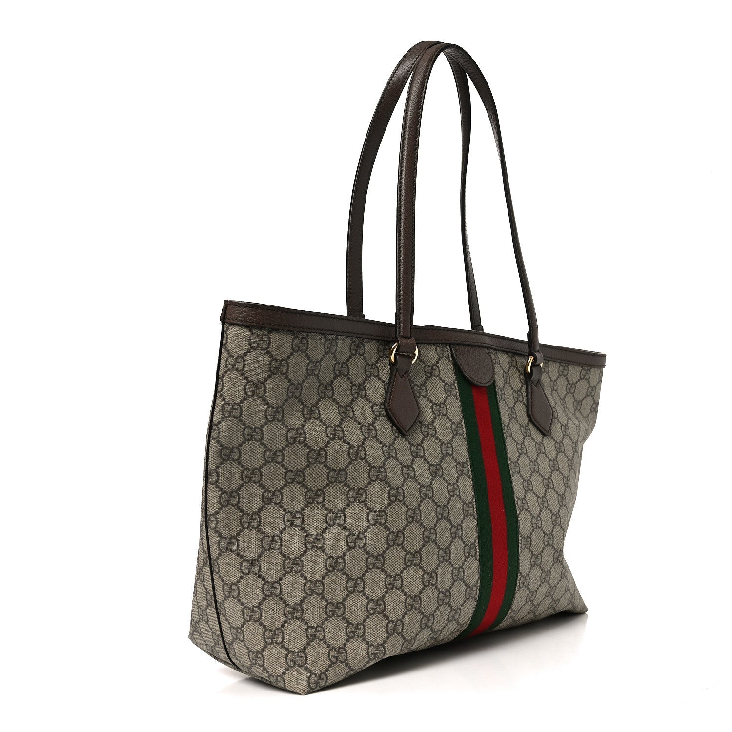 Gucci GG Supreme Monogram Medium Ophidia Shopping Tote Brown