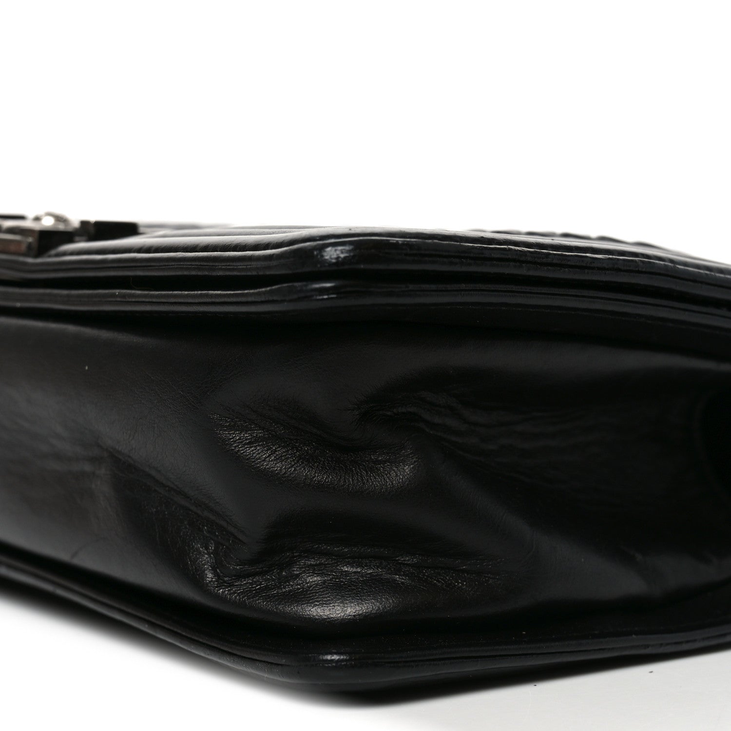 Chanel Calfskin Pleated Medium Boy Flap Black