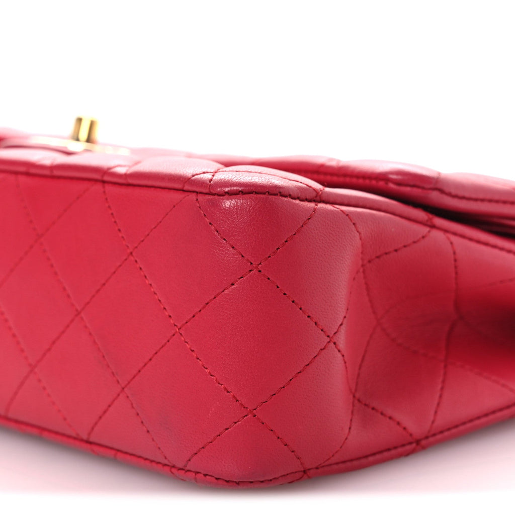 Chanel Lambskin Quilted Medium Double Flap Red