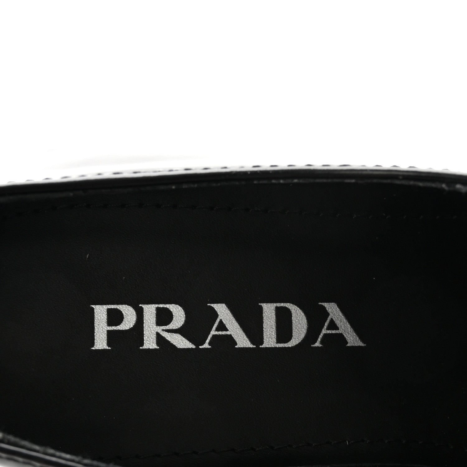 Prada Metal Triangle Logo Double Chocolate Loafers 38 Black