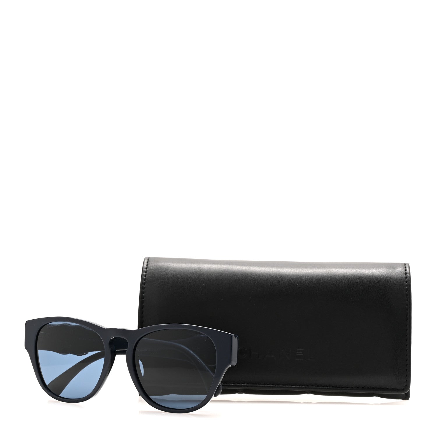 Crystal Lambskin CC Sunglasses 5455-Q-A Navy