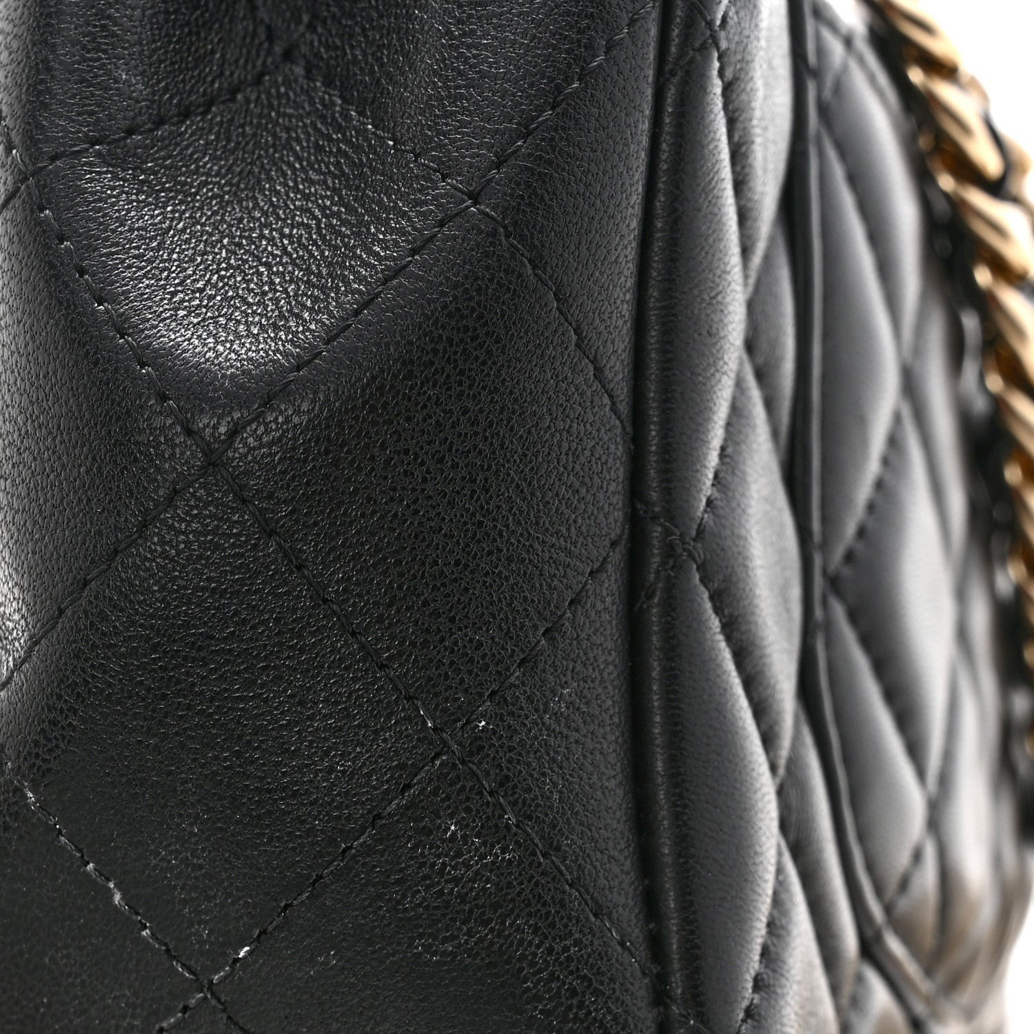 Chanel Lambskin Quilted Mini Coco Charms Rectangular Flap Black