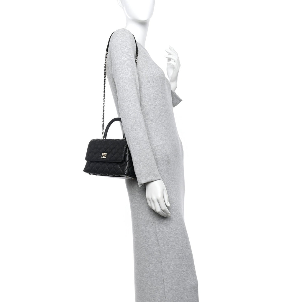 Chanel Caviar Quilted Mini Coco Handle Flap Black