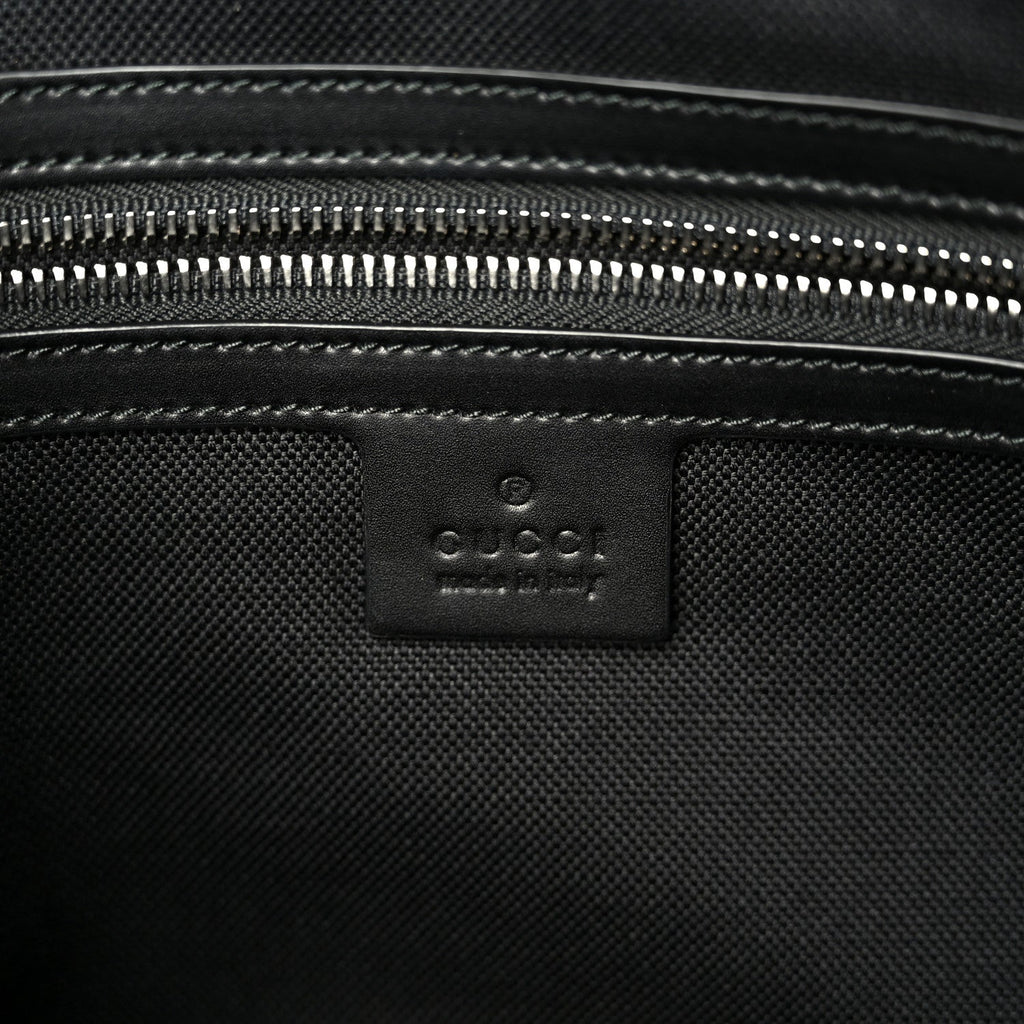 Gucci Soft GG Supreme Monogram Appia Calfskin Web East West Messenger Bag Black Grey