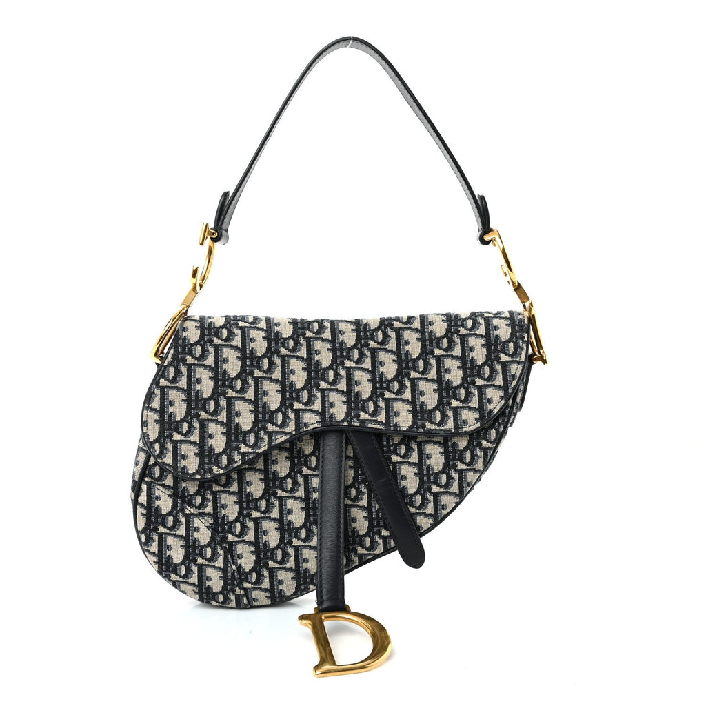 Christian Dior Oblique Saddle Bag Blue