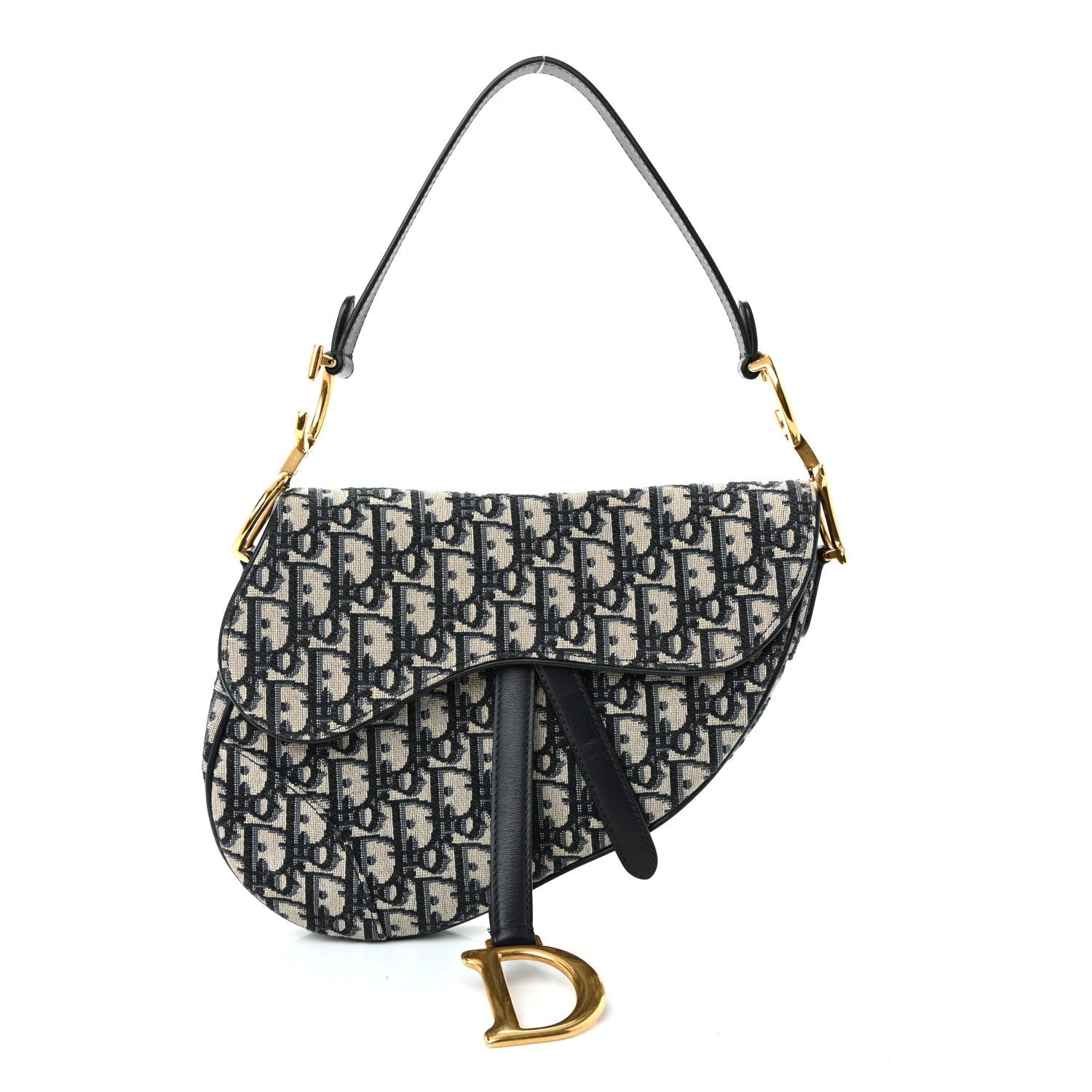 Christian Dior Oblique Saddle Bag Blue