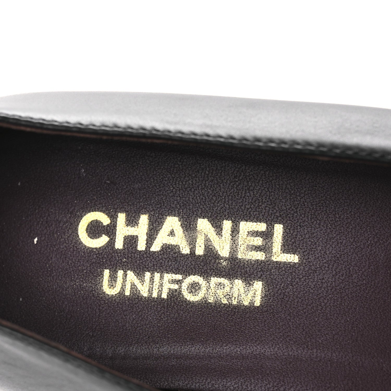Lambskin Cap Toe CC Uniform Pumps 36 Black