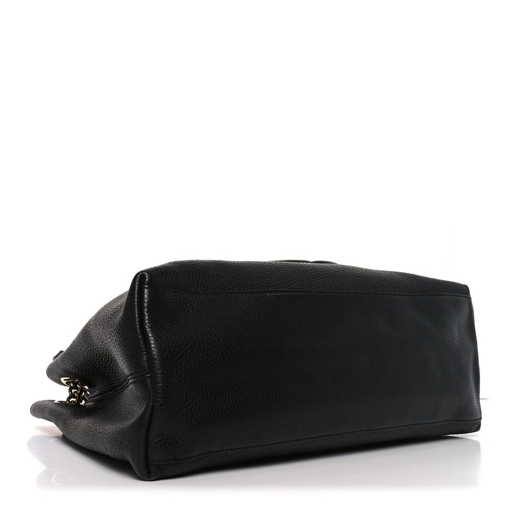 Gucci Pebbled Calfskin Medium Soho Chain Shoulder Bag Black