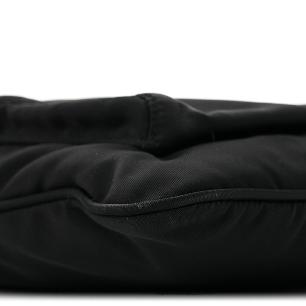 Prada Tessuto Nylon Saffiano Flat Messenger Bag Black
