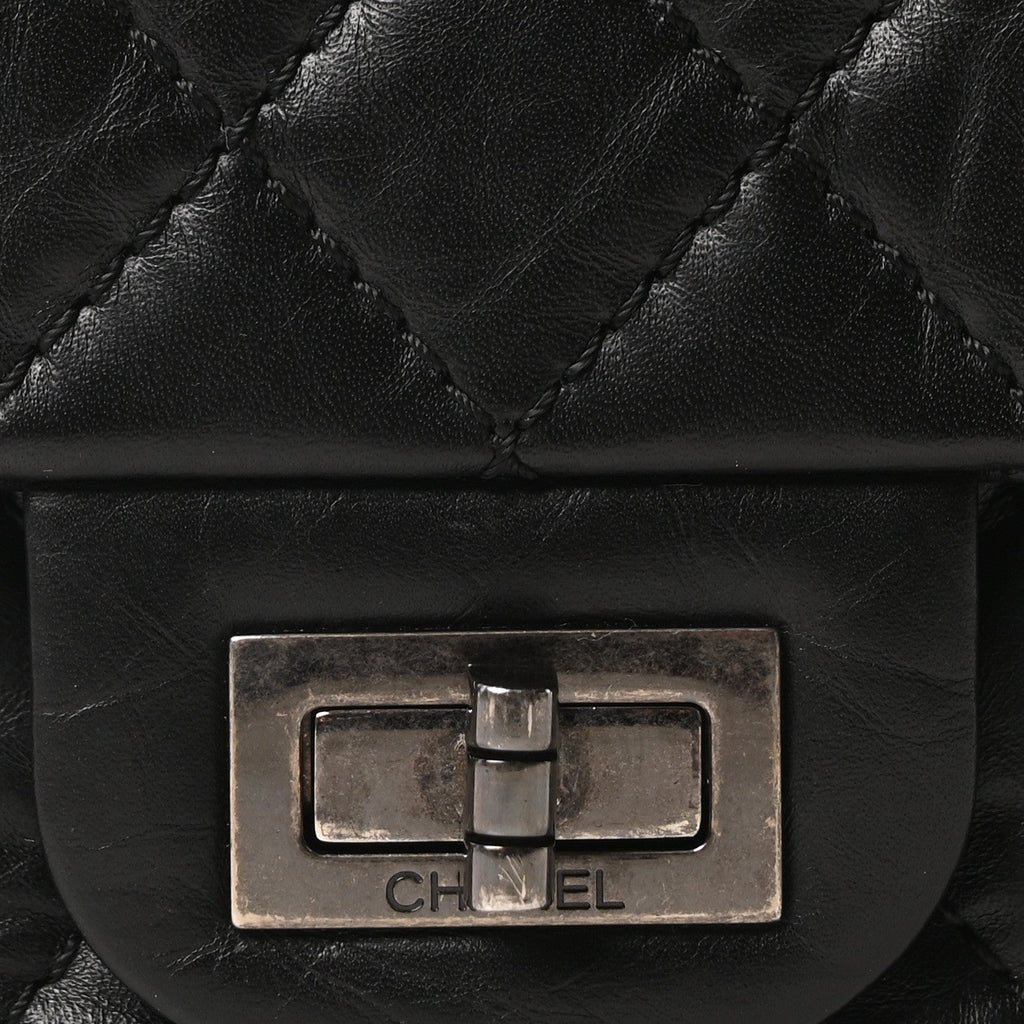 Chanel Aged Calfskin Quilted 2.55 Reissue 225 Flap Black