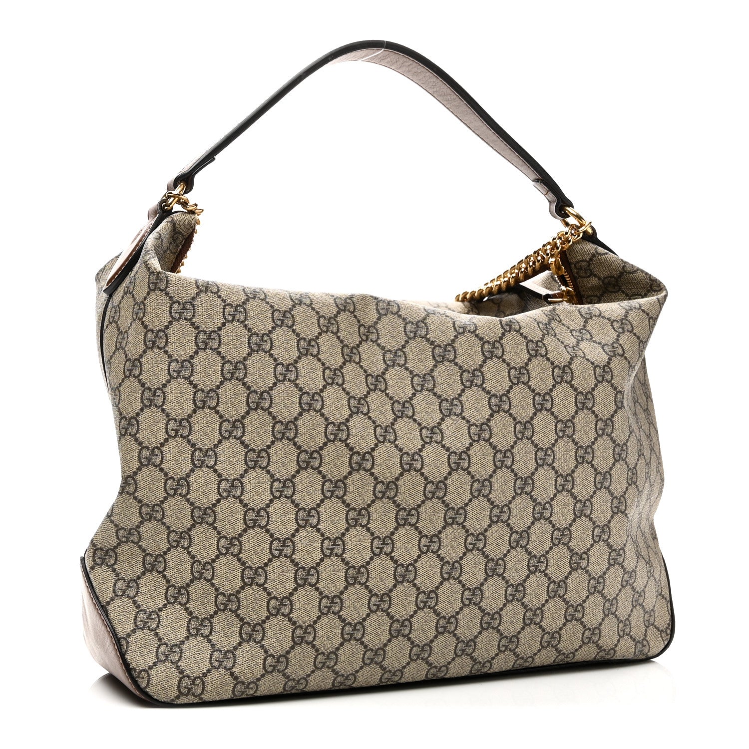 Gucci GG Supreme Monogram Large Linea A Hobo Light Brown