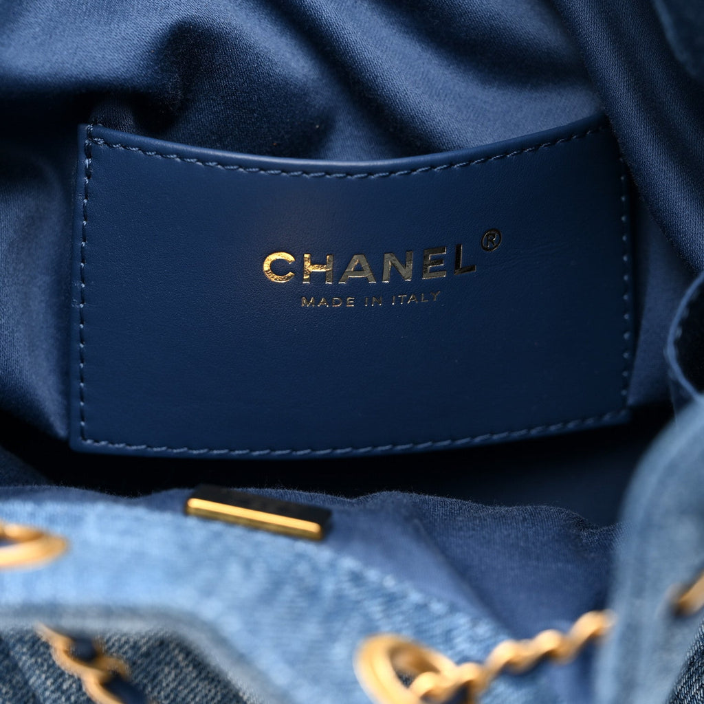 Chanel Washed Denim Quilted Small Chanel 25 Handbag Blue