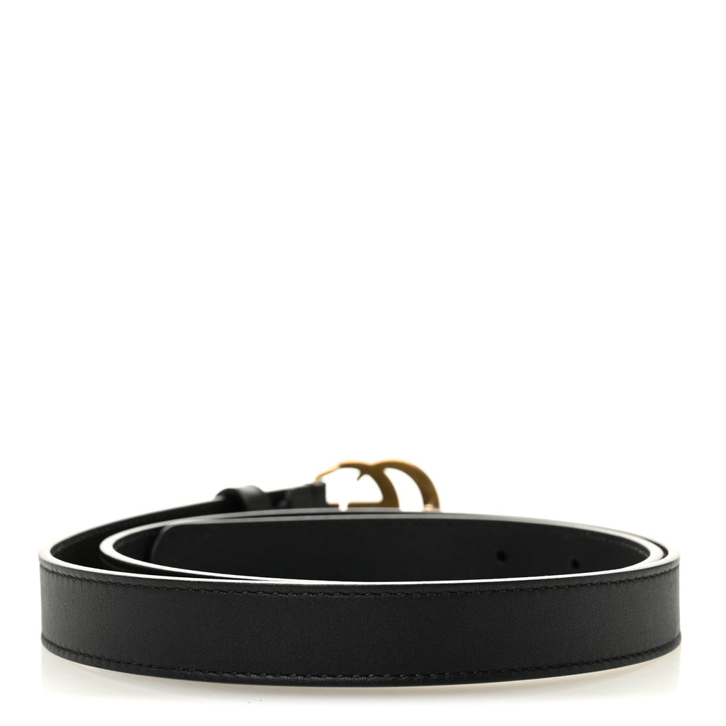 Gucci Calfskin Double G 20mm Belt 80 32 Black