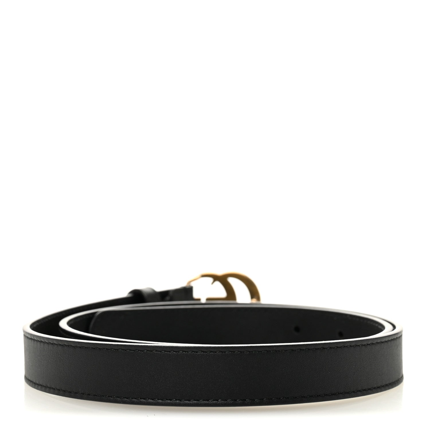 Gucci Calfskin Double G 20mm Belt 80 32 Black