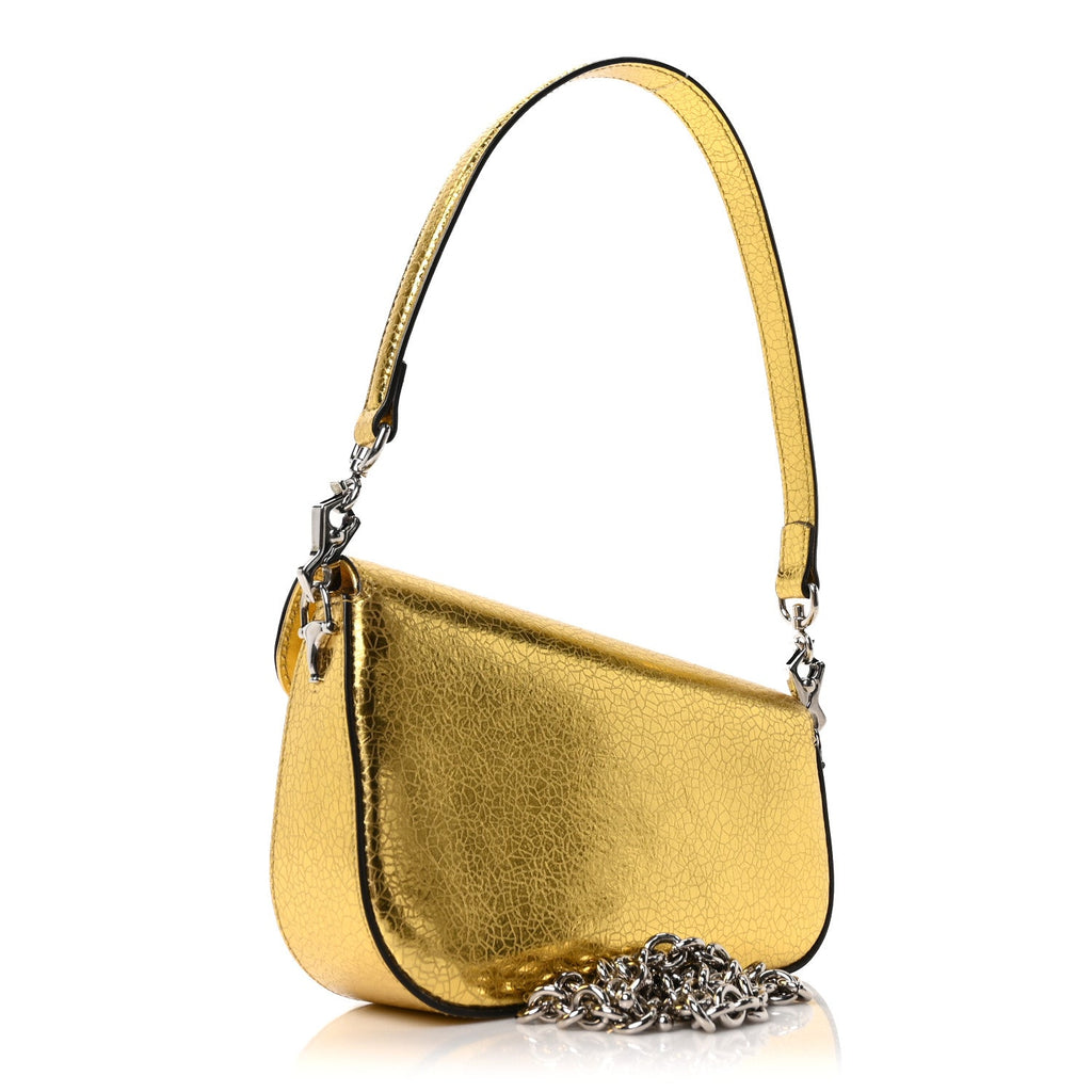 Gucci Metallic Demetra Mini Horsebit 1955 Asymmetric Shoulder Bag Gold