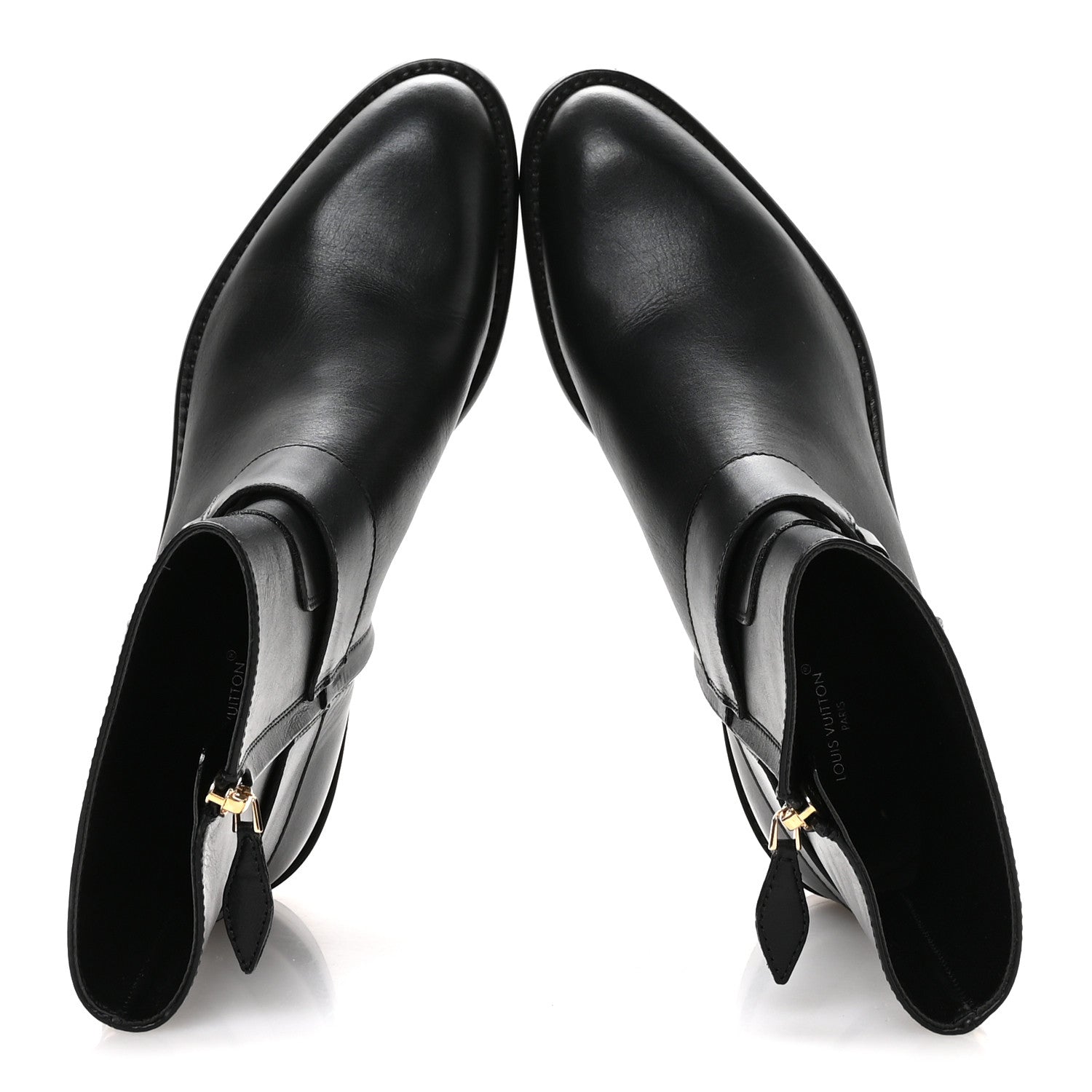 Louis Vuitton Calfskin Westside Flat Ankle Boots 39 Black
