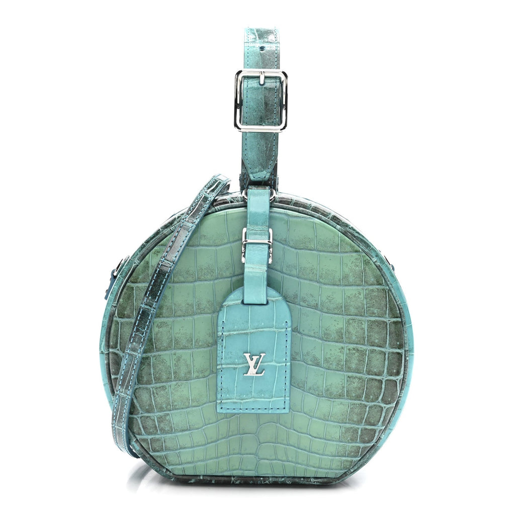 Louis Vuitton Crocodile Petite Boite Chapeau Turquoise