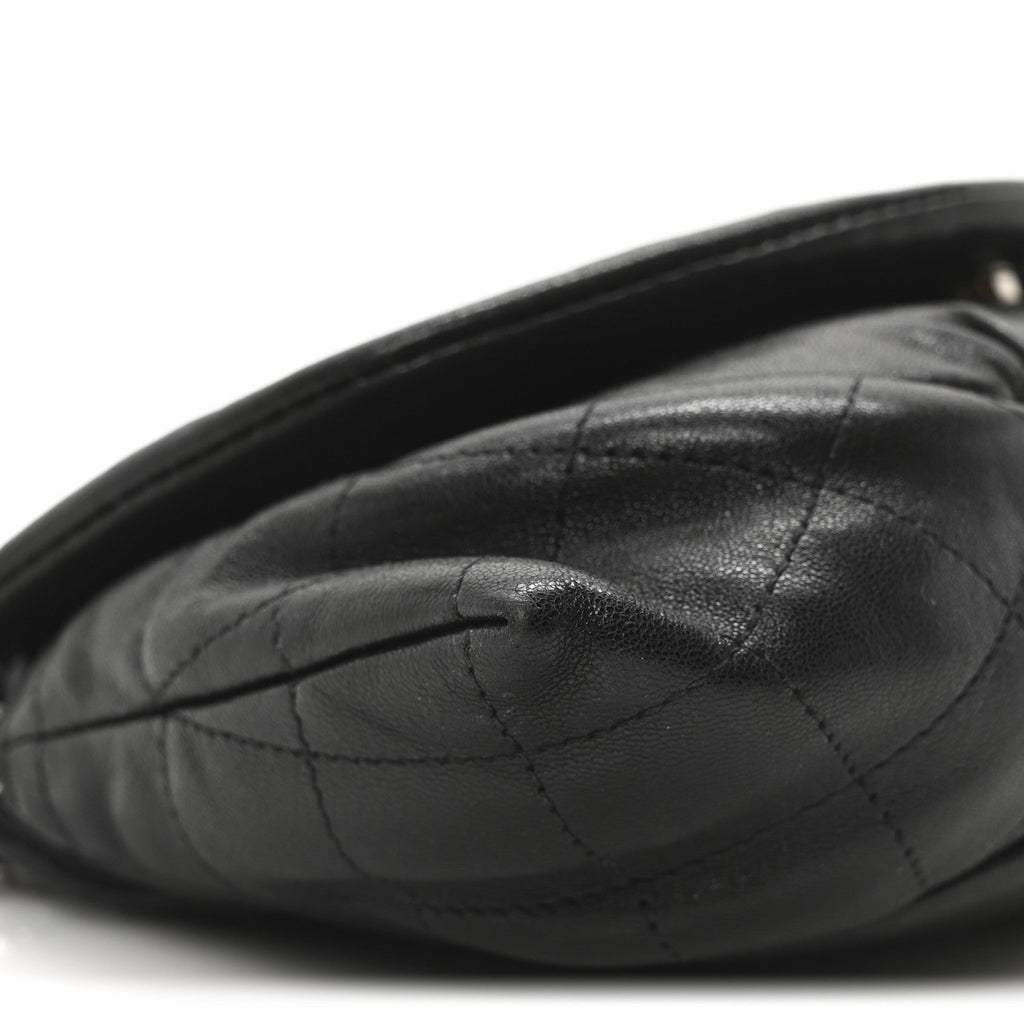Chanel Lambskin Half Moon Wallet On Chain WOC Black