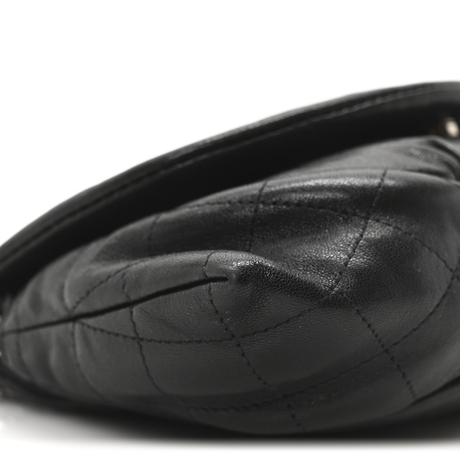 Chanel Lambskin Half Moon Wallet On Chain WOC Black