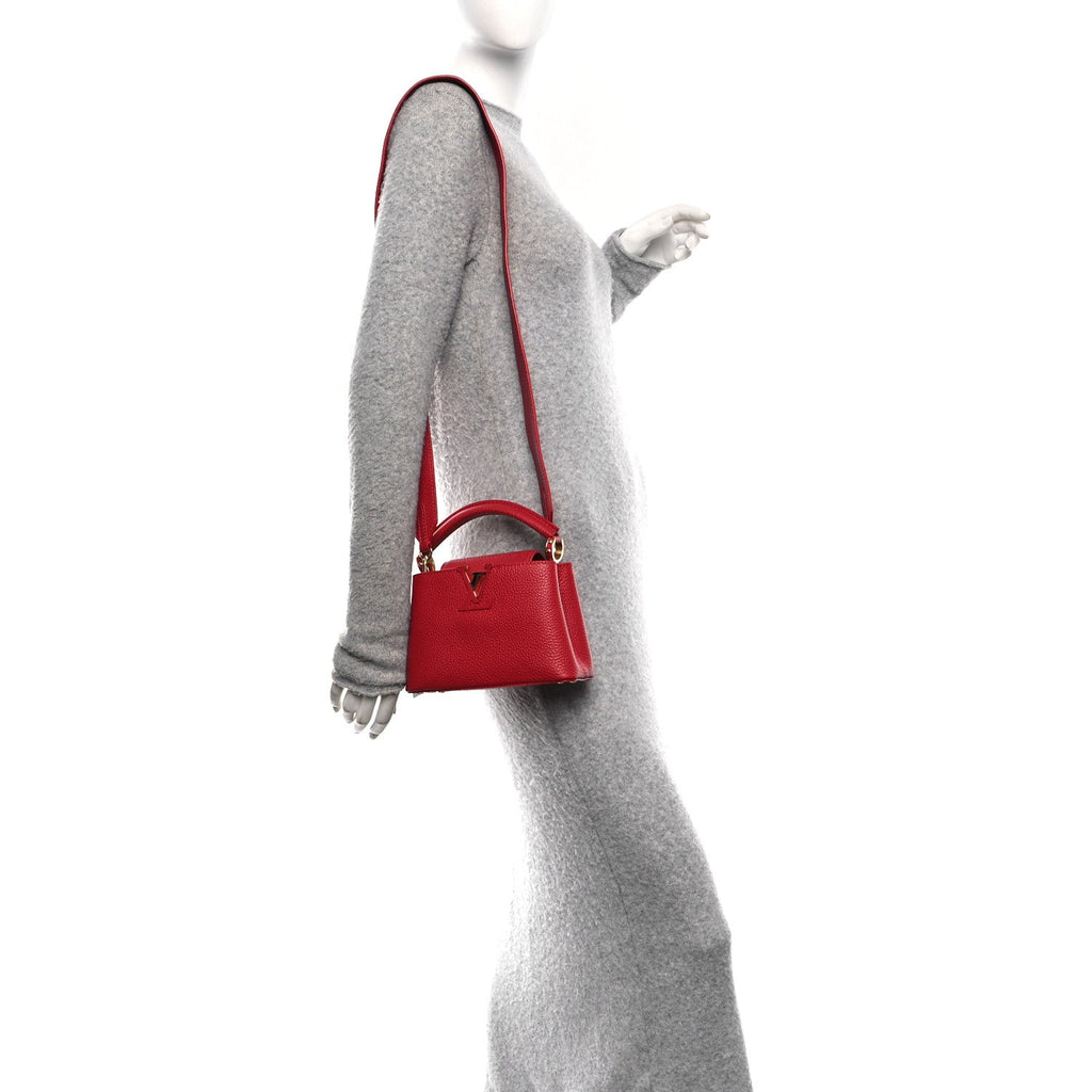 Louis Vuitton Taurillon Mini Capucines Scarlet