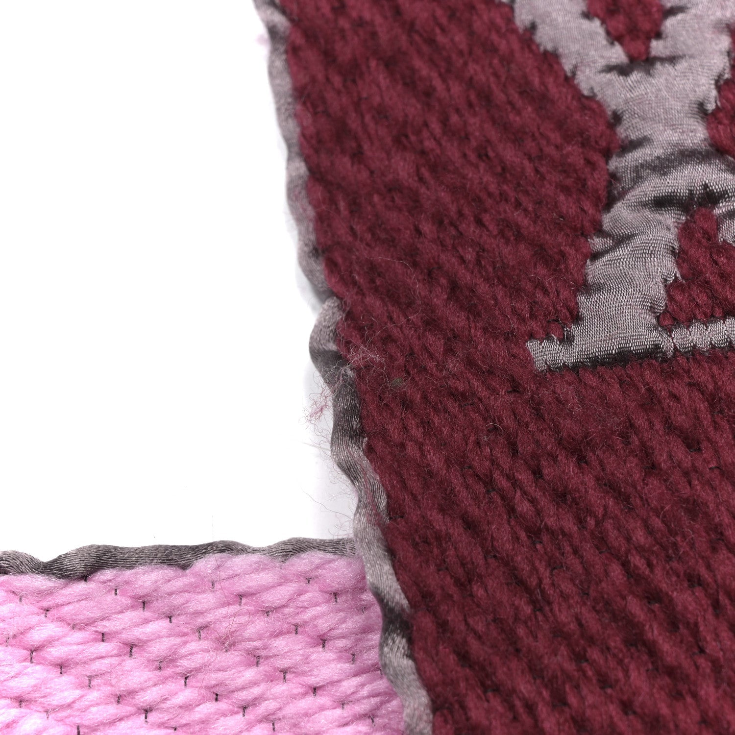 Louis Vuitton Wool Silk Logomania Scarf Wine