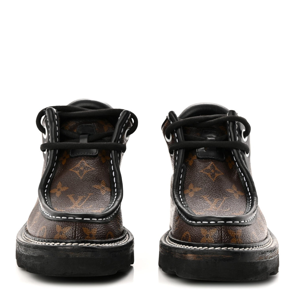 Louis Vuitton Monogram Calfskin Beaubourg Platform Derby Shoes 37.5 Brown