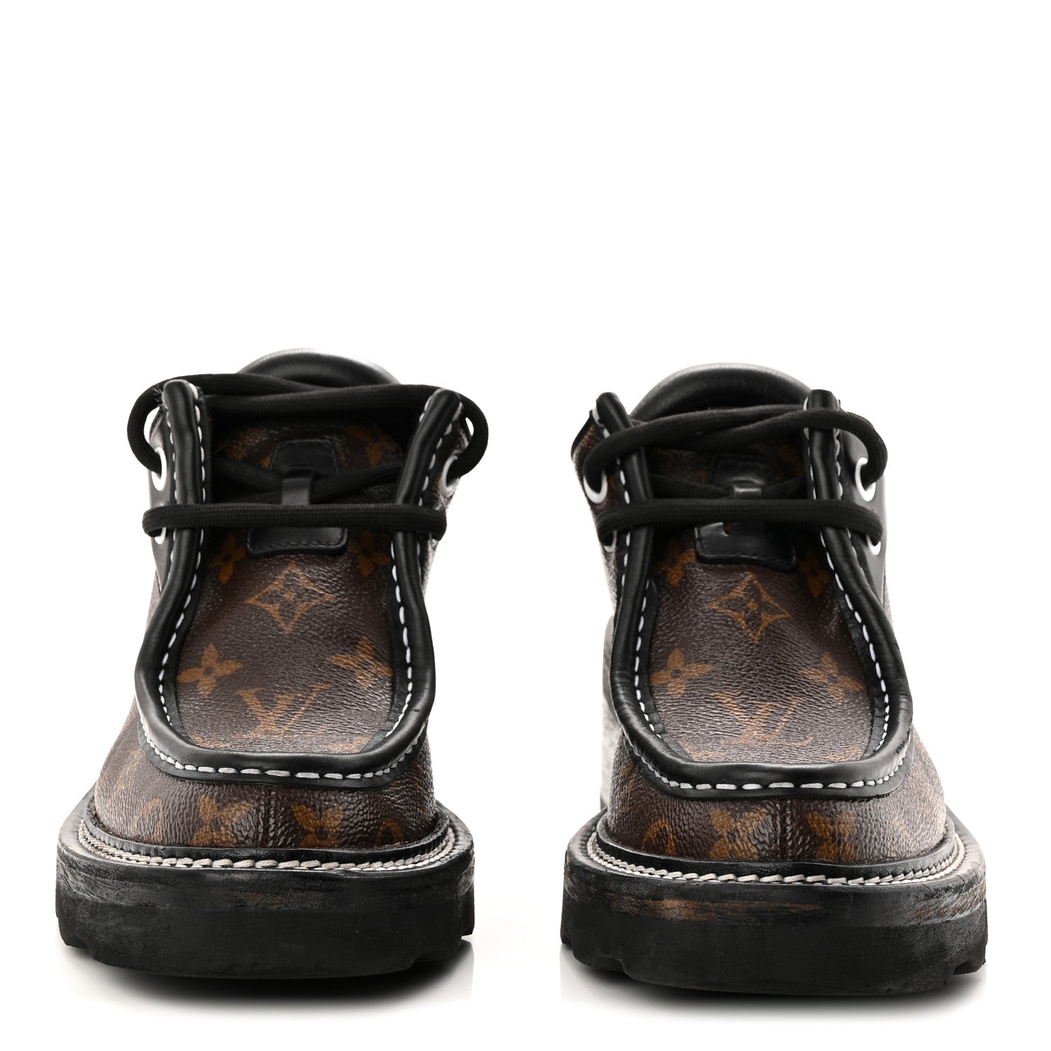 Louis Vuitton Monogram Calfskin Beaubourg Platform Derby Shoes 37.5 Brown
