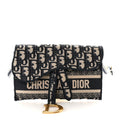 Christian Dior Oblique Slim Saddle Pouch Blue